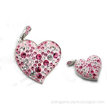 Crystal Heart Shape USB Flash Drive